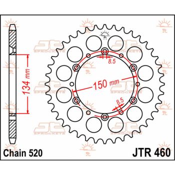 SPROCKET REAR 45T 520