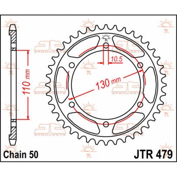 SPROCKET REAR 44T 530