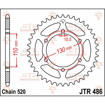 SPROCKET REAR 41T 520