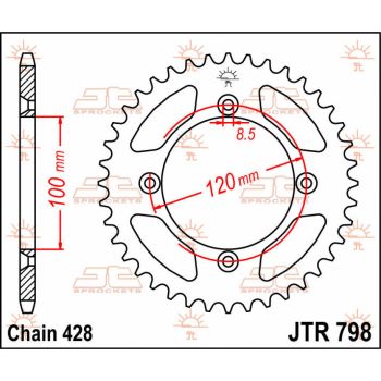 SPROCKET REAR 44T 428