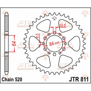 SPROCKET REAR 45T 520