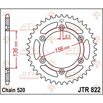 SPROCKET REAR 43T 520