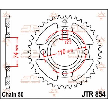 SPROCKET REAR 37T 530