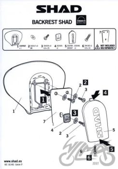 Seljatugi Shad Honda PCX 125, must