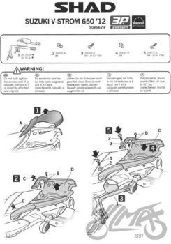 Kohvri adapter, külgmine - Shad, Suzuki V-Strom