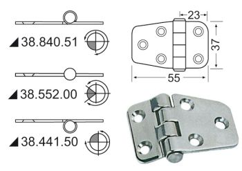 S.S hinge 55x37 mm