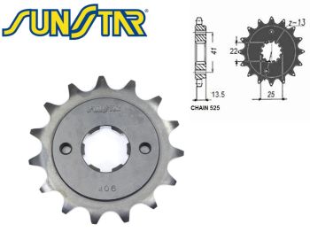 ZĘBATKA PRZÓD SUNSTAR SUNF406-15 HONDA XL600V TRANSALP 87-88
