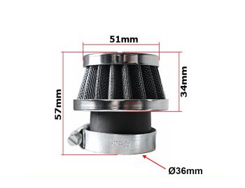 FILTR POWIETRZA STOŻEK FI - 36mm ATV 125 KRÓTKI HB