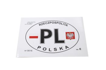 NAKLEJKA PL FLAGA/GODŁO POLSKA DUŻA KAT-E 160x117mm