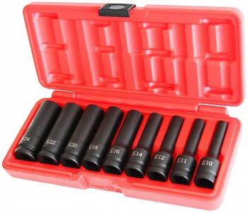 9-OS. 1/2" PIKKADE TORX LÖÖKPADRUNITE KOMPL. E10-E24 TRIUMF