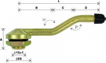 TL-VENTIIL VEOAUTO/HAAGIS V3-14-2. AVA 15.7MM. NURK 90+147+147. L=21+45+22+24