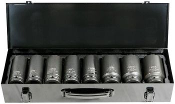 8-OS. 3/4" PIKAD LÖÖKPADRUNID 6-KANT PROFIIL. METALLKOHVER. 24-38MM JBM*