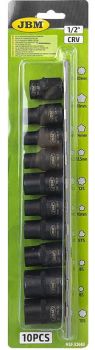 10-OS. AUTONDUSE ERI-PADRUNITE (LÖÖK) KOMPLEKT 1/2". METALLSIINIL JBM