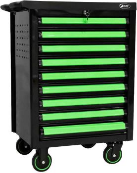 TÖÖRIISTAKÄRU "MULTIDRAWER" TÜHI 9 SAHTLIT + SAHTLISEKTSIOONID MUST/ROH JBM