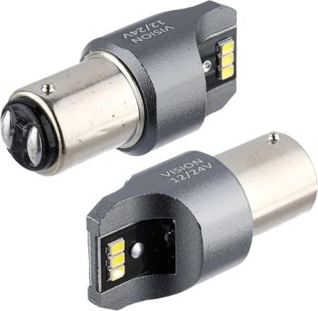 12V/24V BAY15D LED PIRN 5W P21/5W CANBUS VALGE BLISTER 2TK VISION