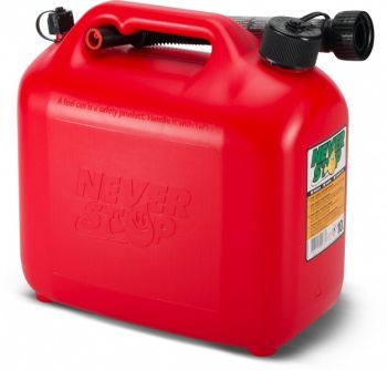 PLASTKANISTER 10L NEVER STOP ÜLETÄITE-STOP FUNKTSIOONIGA VALAMISTORU M+