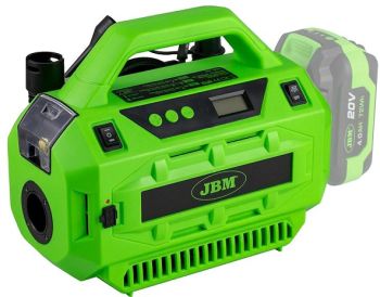 20V/12V AKUKOMPRESSOR. MAX 380L/MIN. MAX 11BAR. HARJAVABA. +2.0AH AKU JBM*