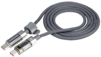 LAADIMISJUHE PÕIMITUD DISPLAY USB-C-USB-C. MAX 100W. 100CM WAYME