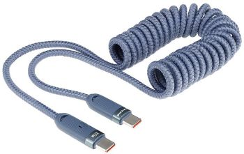 LAADIMISJUHE PÕIMITUD SPIRAAL USB-C-USB-C. MAX 100W. 50-180CM WAYME