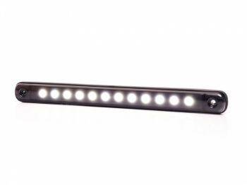 KÜLJETULI LED PIKK VALGE TUMEDA KLAASIGA 238X20MM 12/24V