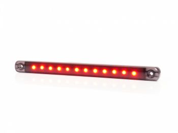 KÜLJETULI LED PIKK PUNANE TUMEDA KLAASIGA 238X20MM 12/24V