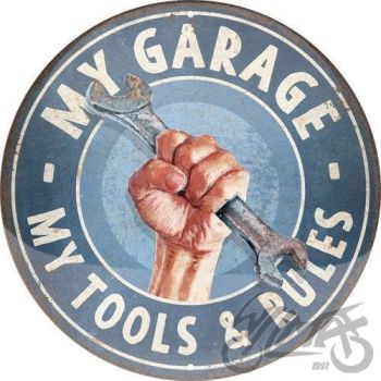 PLAKAT OKRĄGŁY 35cm MY GARAGE 25112