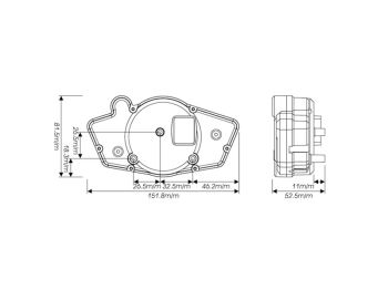 multifunctional speedometer Koso RX1N GP Style black, white lighting