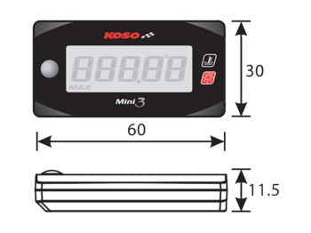 fuel gauge Koso Fuel Meter Mini Style 3 with white back light