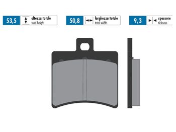 brake pads Polini organic for Aprilia SR50, Scarabeo, Baotian BT49QT