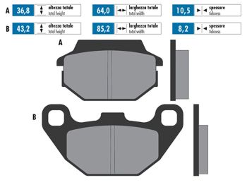 brake pads Polini organic for Kymco, Agility, People S, Super 8