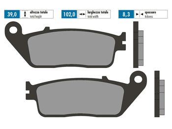 brake pads Polini organic for Daelim, Honda, Yamaha