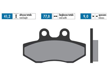 brake pads Polini organic for Yamaha Cygnus, MBK Flame