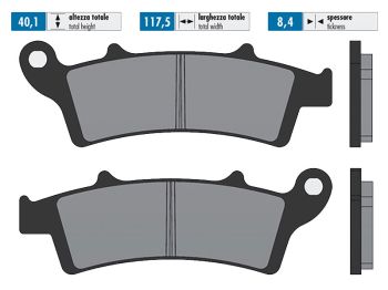 brake pads Polini organic for Aprilia Atlantic, Kymco People GT