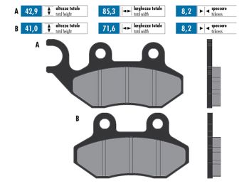 brake pads Polini organic for PGO SYM TGB