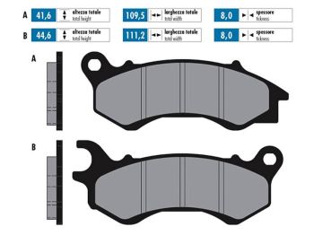 brake pads Polini organic for Honda PCX 125 (10-), NSC, Vision, Peugeot