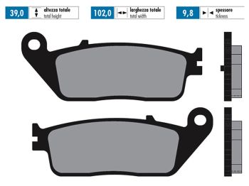 brake pads Polini organic for Kymco Xciting 400i, Daelim, Kawasaki