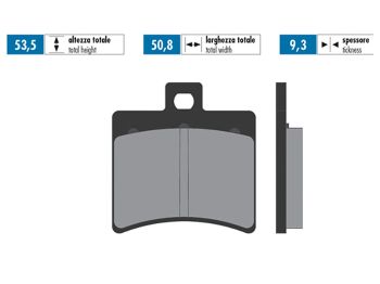brake pads Polini sintered for Aprilia SR50, Scarabeo, Baotian BT49QT