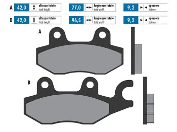 brake pads Polini sintered for Hyosung, Kymco, Rex