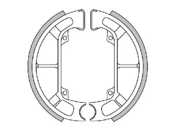 brake shoe set Polini 100x20mm w/ springs for drum brake for Piaggio Quartz, Zip Base 50, Sfera 50/80
