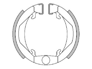 brake shoe set Polini 80x18mm w/ springs for drum brake for Honda Camino, Peugeot 103, 104, Puch Maxi (spoke wheel), MV50X, X30, X50