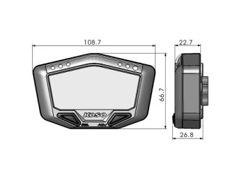 multifunctional speedometer Koso DB-02 Race battery version
