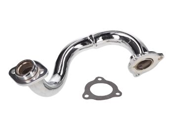 exhaust manifold chromed, unrestricted for Derbi Senda, Aprilia RX, SX, Gilera RCR, SMT