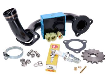 derestriction kit Premium / black manifold for Derbi Senda, Aprilia RX 50, SX 50, Gilera RCR, SMT 2018- (Euro4)
