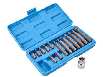 TX bit set and wrench socket 1/2 inch 15-piece
