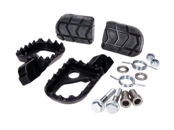 Footrest set CNC black 16x24x3mm for Beta RR50 Enduro