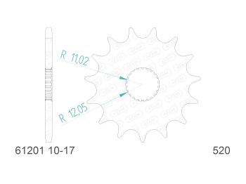front sprocket AFAM 15 teeth 520 for Aprilia AF1, Pegaso, ETX, MX, RS, RX 125