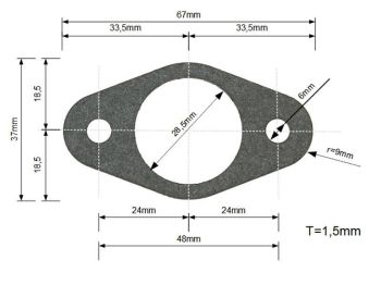 exhaust gasket - flat - standard version