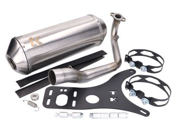 exhaust Turbo Kit GMax stainless steel for Peugeot Django 125, 150 AC 4-stroke 14-20