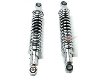 Shock absorber chrome 310mm hydraulic 5-way adjustable 10mm/12mm bushes for Zündapp GTS, C 50 Sport, KS, Hercules, Kreidler, Puch, Yamaha DT M, MX, RD Honda MT, MB