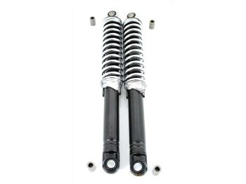 Shock absorber set 340mm black chrome-plated 10mm 8mm for Puch Maxi S, Zündapp, Kreidler, Hercules, moped, mokick, moped